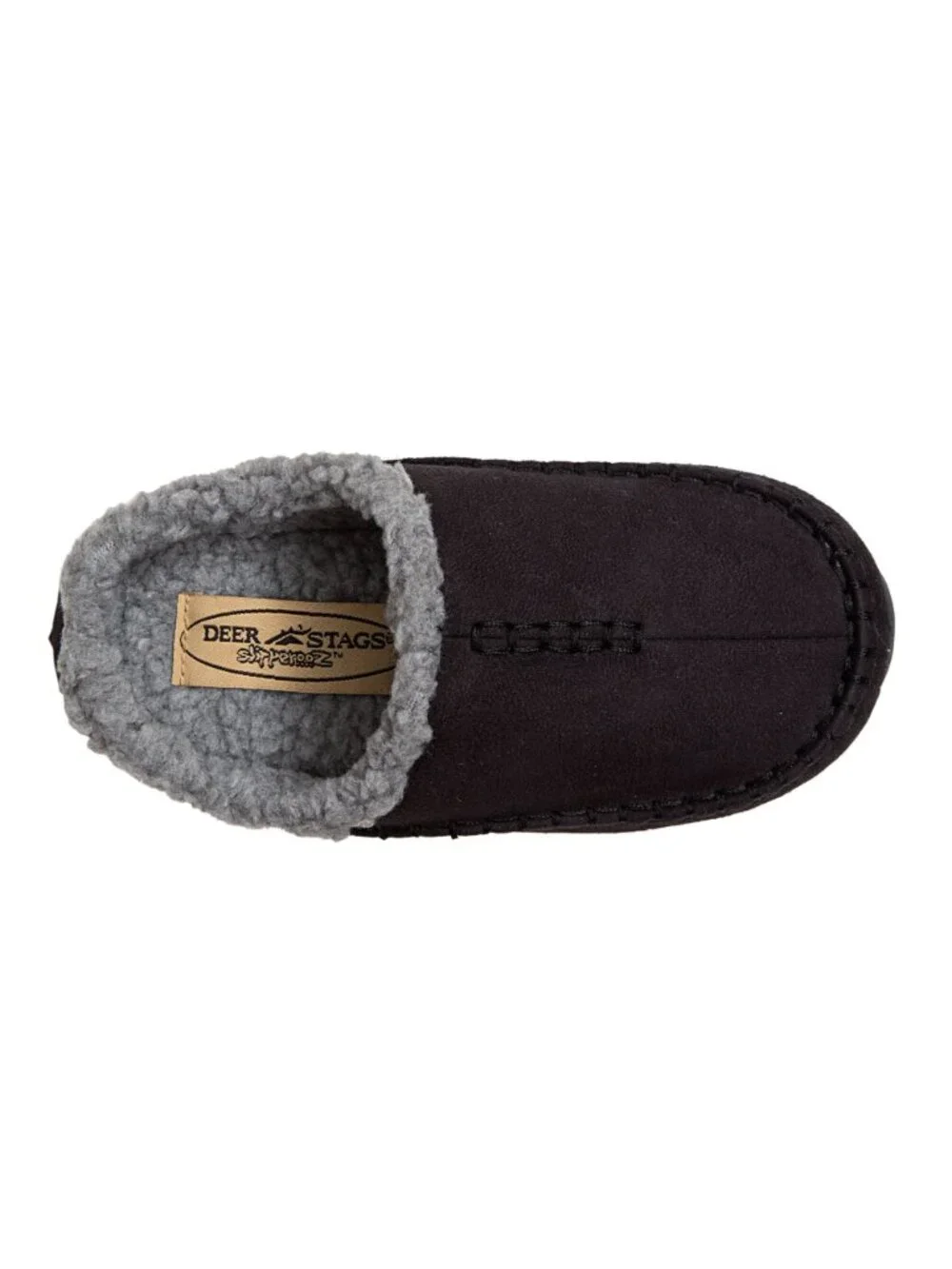Deer Stags Kids Size 3 Moccasin Slippers Lil Nordic Charcoal Microsuede Vegan